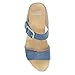 Dansko Tanya Slip-On Wedge Sandal for Women - Cushioned, Contoured Footbed for All-Day Comfort and Support - Hook & Loop Strap with Buckle Detail - Lightweight Rubber Outsole Blue 9.5-10 M US