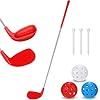 Realspring Golf Game Club Set Plastic Golf Chipping Clubs with Oversize Heads for Home Backyard Bucket Game Outdoor Indoor Training Practice Gift for Adults