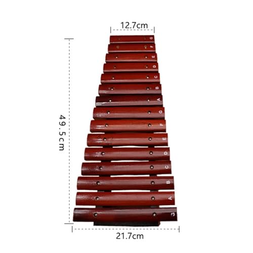 Carrilhão Instrumento de percussão profissional de xilofone Glockenspiel de madeira vermelha de 15 n