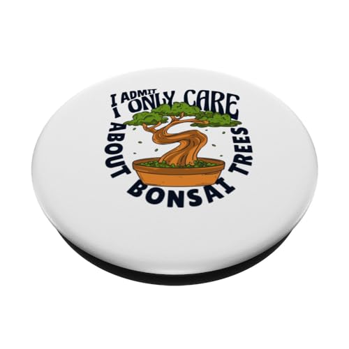 I Only Care About Bonsai Trees Penjing Indoor Bonsai Bonsai PopSockets Swappable PopGrip, Black - Image 2