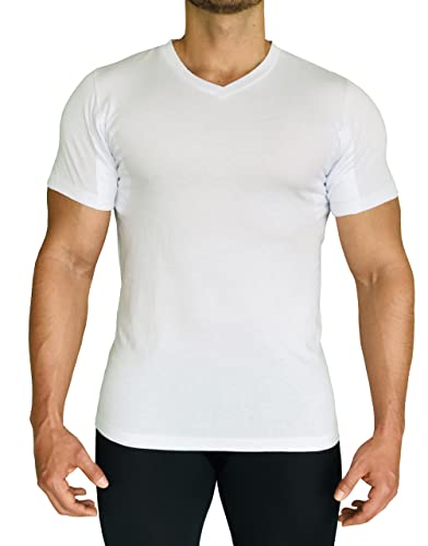 Sweat Proof Undershirt for Men- Quick Drying- Anti Odor- Anti Stains- V Neck