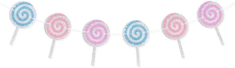 Miniatura 2 de KUNGOON Cartel de barra de caramelo, decoración de fiesta de cumpleaños temática de caramelos, decoración de baby shower, letrero de papel dorado