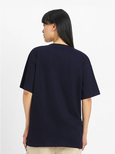 Image of JUNEBERRY Round Neck Drop Shoulder Round Neck Black & White Graphic Printed Pure Cotton Oversized Baggy Fit Half Sleeve T-Shirt for Women & Girls (Sizes: S to 2XL)