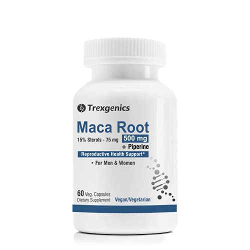 Trexgenics® MACA ROOT (15% Sterols) 500mg Peruvian with Piperine 5mg Piperine for Men & Women (60 Vcaps) (1) Trexgenics® MACA ROOT (15% Sterols) 500mg Peruvian with Piperine 5mg Piperine for Men & Women (60 Vcaps) (1)