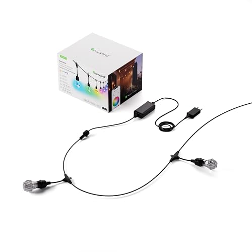 Nanoleaf Matter Essentials, Catena Luminosa Esterno Starter Kit 15M LED RGBICW - Luci Led 16M Colori, IP65 Impermeabile, 20 Lampadine LED, WiFi Bluetooth & Matter, Adatto per Giardino Balcone Gazebo - Immagine 1