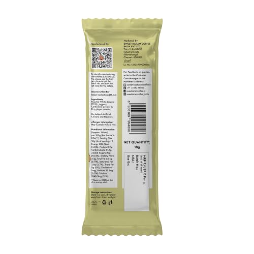 Image of Sweet Karam Coffee White Sesame Chikki Bar - 20 g | No White Sugar or Preservatives | Jaggery Sweetened | Calcium & Fiber Rich Gajak | Healthy Indian mithai Snack