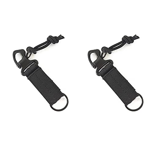 SunshineFace Lot de 2 porte-clés tactiques en nylon avec boucle en forme de D et bec d'aigle, Noir , 2.5*10.5cm, Tendance Cover