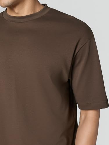 Image of XYXX Drift Oversized Tshirt for Men | 100% Combed Cotton | Solid Roundneck Drop Shoulders Half-Sleeve T Shirt