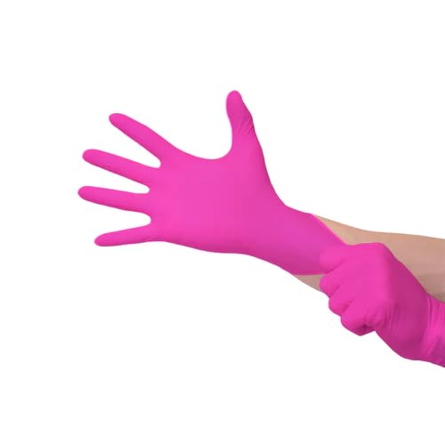 Luva Nitrilica Rosa Sem Pó Medix Brasil Tamanho PP - Caixa Com 100 Unidades