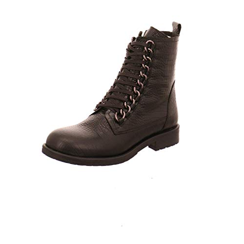 iLC C4035102001 Bottines Tendance pour Femme en Cuir Lisse Doublure Textile Semelle profilée - Noir - Noir, 38 EU
