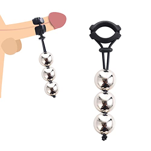 BDSMYEE Anneaux de Pénis en Silicone avec Boule en Métal, Anneau Pénien Réglable Poids du Pénis Exercice du Pénis Sextoys Adultes pour Hommes