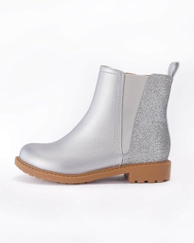 Coutgo Girls Glitter Ankle Boots Side Zipper Comfortable Chelsea Dress Booties For Toddler/Little Kid/Big Kids thumb #2