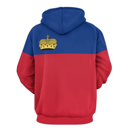 Sweat à capuche drapeau Liechtenstein unisexe coupe oversized décontractée