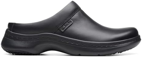 Clarks Women's ClarksPro Clog, Black Leather, 9 | Image 4
