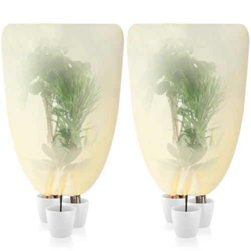 2 Piezas Fundas Protectoras Invierno, Protección Invernal para Plantas, Protección Invernal Plantas, árboles, Palmeras, Plantas Balcón, Olivos, Protección Proteger Contra Frío Nieve (120x180cm)