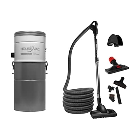 HouseVac Zentralstaubsauger HV-700ST-35H + Premium-Reinigungszubehör-Kit 10.5m zur Reinigung Ihres Hauses|Saugkraft 700 AirWatts|Ametek Motor-1700W |2 Turbinen |Soft Start/Stop|Hybridzyklonfiltration Cover