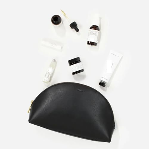 FAWN DESIGN The Weekender Bag, Bundle of Travel Bags for Women with 1 Airplane Carryon Bag and 2 Makeup Cosmetic Bags, Premium Matte Faux Leather Duffle Bag for Travel, Gym Bag, Black4