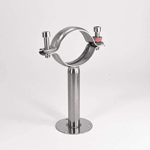 60-63mm 2.5" 63mm Pipe Hanger Bracket Clamp Support Clip with Base Plate 304 Stainless Steel for Beer Brewing L=50mm Fitting