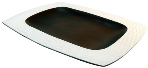 Enrico Mango Wood Honeycomb Serving Platter, White