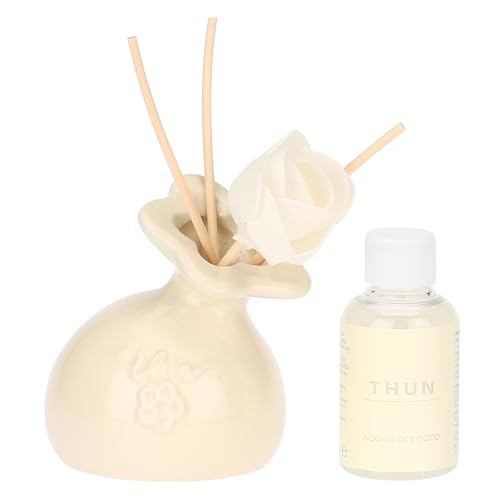 THUN Confezione regalo mini diffusore, crema, stoneware, Collezione Bomboniera, 50 ml
