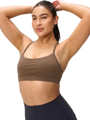 Image of Womens Y Back Padded Sports Bra Strappy U Neck Butter Soft Low Impact Workout Bras Yoga Pilates Walking
