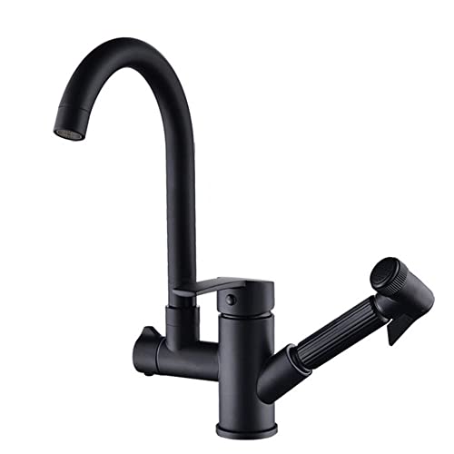 Robinet de cuisine avec jet pulvérisateur extractible et mitigeur chaud froid orientable