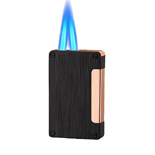 Encendedor de antorcha ajustable doble llama gas butano miniatura 1