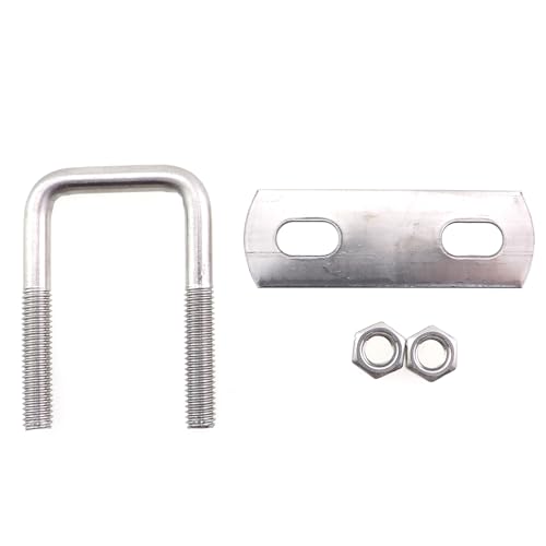 CXMTECH 4 Pack M6 Square 304 Stainless Steel U Bolts with Frame Plate Nuts Washers for Fixing Pipes Car Trailers Ski Boats Sailboats Trailers - Thumbnail 5