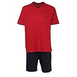 Götzburg Herren Schlafanzug kurz Shorty aus 100% natürlicher Baumwolle (Chili Pepper) 54