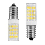E14 Dunstabzugshaube LED Lampe 4W (40W E14 Halogenäquivalent), 400 Lumen, CRI 85, AC200-240V Breitband, für Kühlschrank,Türkische Lampe,Nähmaschine,Mikrowelle (Warmweiß 3000K, 2-er Pack)
