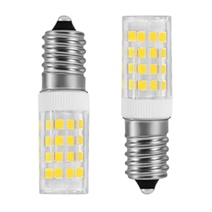 E14 Dunstabzugshaube LED Lampe 4W (40W E14 Halogenäquivalent), 400 Lumen, CRI 85, AC200-240V Breitband, für Kühlschrank,Türkische Lampe,Nähmaschine,Mikrowelle (Warmweiß 3000K, 2-er Pack)