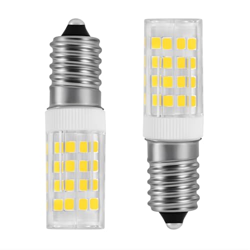 E14 Dunstabzugshaube LED Lampe 4W (40W E14 Halogenäquivalent), 400 Lumen, CRI 85, AC200-240V Breitband, für Kühlschrank,Türkische Lampe,Nähmaschine,Mikrowelle (Warmweiß 3000K, 2-er Pack)