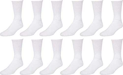 Diamond Star Womens Cotton Crew Socks -Durable Moisture Control Mens socks are 6 & 12 Pairs Pack