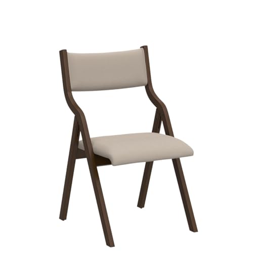 Miniatura 5 de Ball Cast Dining Chair Juego De 2 Comedor Oficina Plegable Con Estructura De Madera, Sillas De Cocina Tapizadas Portátiles Para Actividades Al Aire Libre, Color Gris Pardo, Altura Del Asiento: 46 Cm