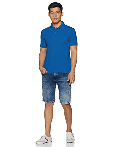 Image of Rupa Bumchums Men Super Combed Cotton Solid Half Sleeve Club Collar Polo Regular Fit T-Shirt with Chest Pocket