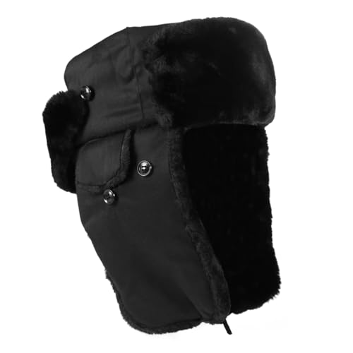 Chapeau Trapper Réversible SOIMISS Bonnet Anti-Vent avec Cache-Oreilles de Ski - 2