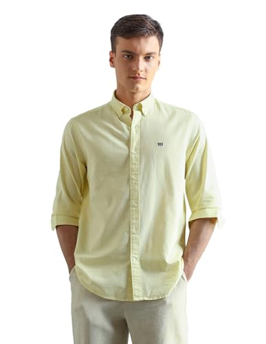 Image of Arrow Sport Solid Slim Fit Cotton Shirt for Men - Full Sleeve Mens Casual Shirts
