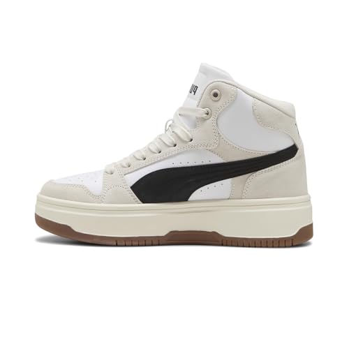 PUMA Womens Rebound Femme Mid Suede Platform Sneakers Shoes Casual - White3