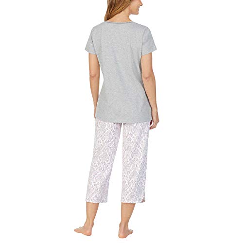 Image of Carole Hochman 4-Piece 100% Cotton Pajamas for Women Set for Sleep & Lounge | Womens V-Neck T-Shirt & Tank Pajama, Capri PJ Pants & Shorts with Pockets Lightweight Breathable Sleepwear & Loungewear Sets