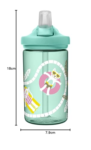 Image of CamelBak Eddy+ 14 oz Kids Water Bottle with Tritan Renew - Straw Top, Leak-Proof When Closed, Pool Cats