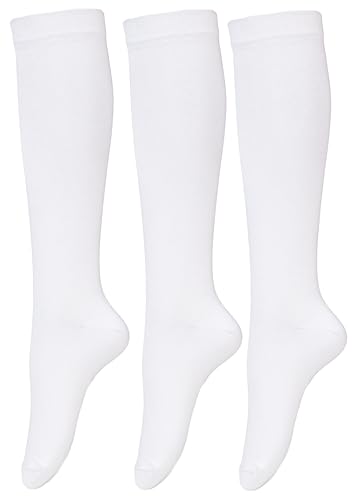 Image of RC. ROYAL CLASS Girls Organic Cotton Solid Soft Knee Length School /Uniform /Formal /Casual Socks for Girls (Pack of 3 Pairs)