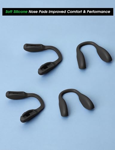 Image of Acefrog Upgraded 4 Pieces Nose Pads for Oakley Split Shot OO9416, Crossrange OO9371, Targetline OO9397 OO9398 Sunglasses, Push-in Nose Piece Replacement, Anti-Slip Nose Pad, Black