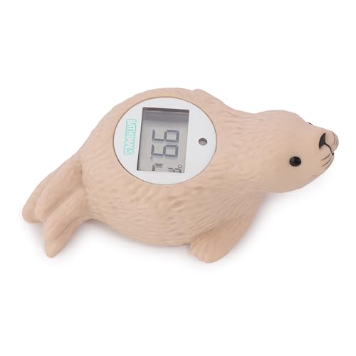 Image of Baby Bath Thermometer | Baby Bath Toys | Adorable Seal Design | Safe Baby Thermometer for Infants | Newborn Essentials | ℉/℃ | Beige