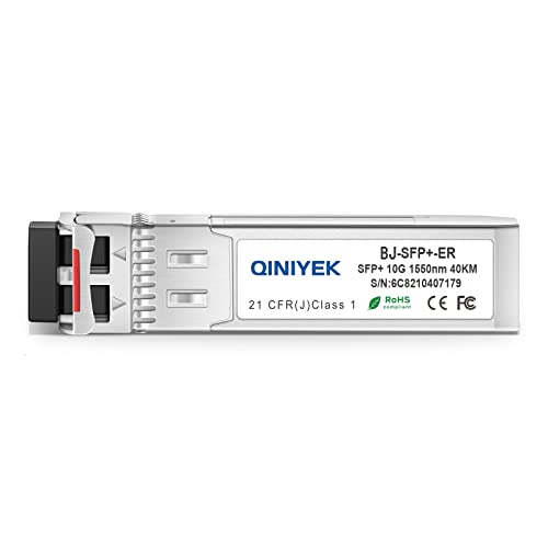 Image of 10GBase-ER SFP+ Transceiver, 10G Singlemode SFP+ LC Module for Cisco SFP-10G-ER, Ubiquiti, Netgear, Mikrotik(SMF,1550nm,40km,DDM)