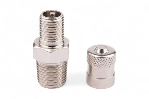 Kfz PKW Prüfventil Füllventil Autoventil Adapter schraubbar - zölliges 1/8 Außengewinde auf Vg8 Schrader Reifenventil Ventileinsatz für Pneumatik