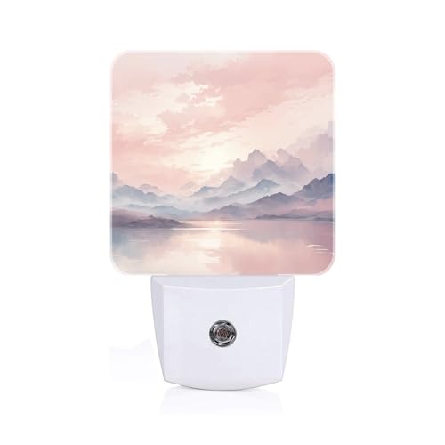 Image of Mountain and River Night Light,Plug Into Wall with Dusk to Dawn Light Sensors, Warm Nightlights for Bedroom, Bathroom, Hallway, Kitchen, Gifts Ideal for Boys Girls Women Men