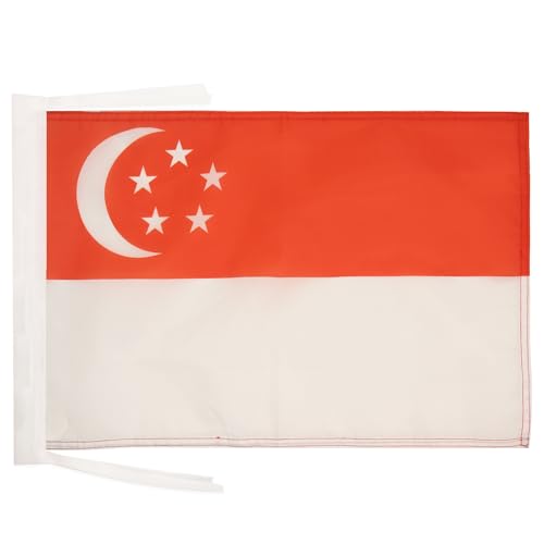 AZ FLAG - Drapeau Singapour - 45x30 cm - Pavillon Singapourien 100% Polyester Avec Deux Cordelettes - 20g