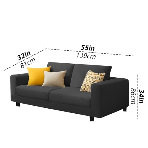 Image of Casaliving Minta 3+2 Seater Sofa Set for Living Room (Black Colour Fabric) Premium Fabric Sofa