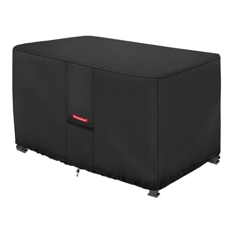 Porch Shield Patio Fire Pit Cover - Waterproof 600D Outdoor Rectangular Fire Table Cover Deck Box Protector - 58 x 24 inch, Black Cover