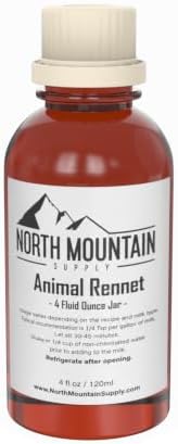 North Mountain Supply Professional Quality Liquid Calf Rennet - Animal Rennet for Cheese Making - 4 Fluid Ounces